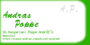 andras poppe business card